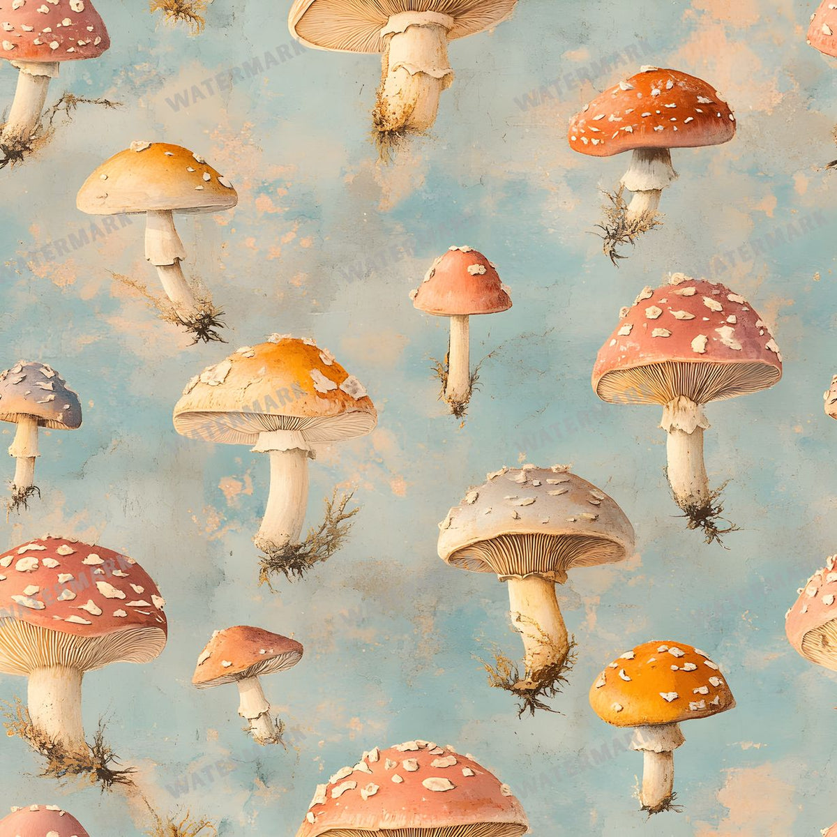Mushrooms Seamless Pattern