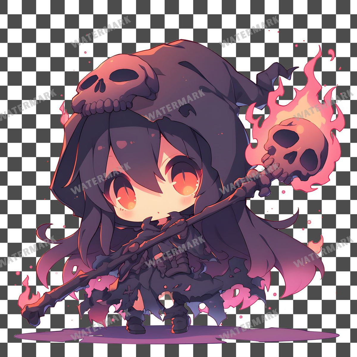 Necromancer Skull Staff Clipart Pngs