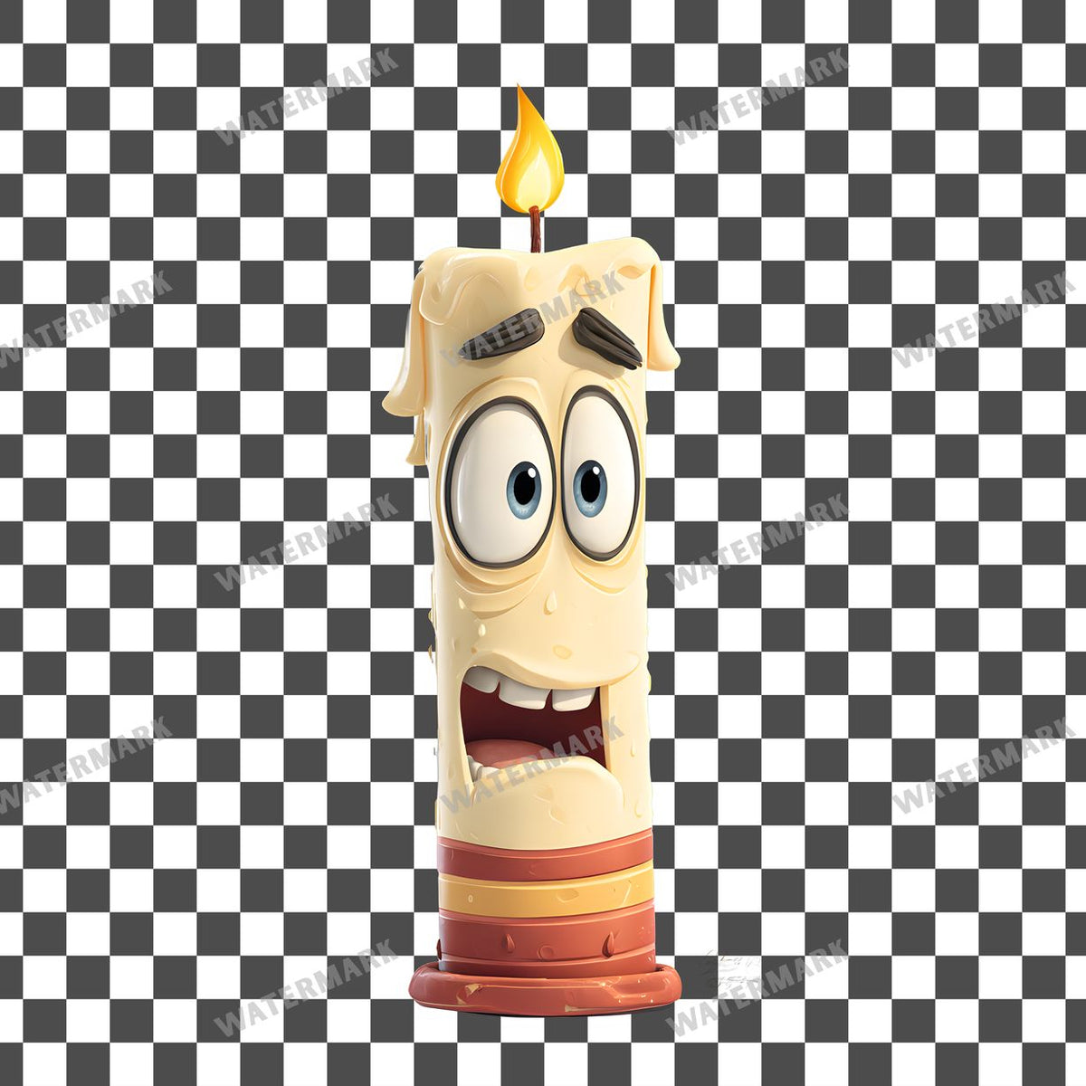 Nervous Birthday Cake clipart PNG on a transparent background, design 2