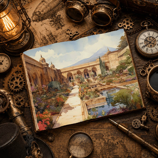 Palace Garden printable junk journal paper, page preview 2