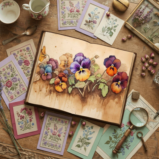 Pansy Flower Watercolour Digital Papers