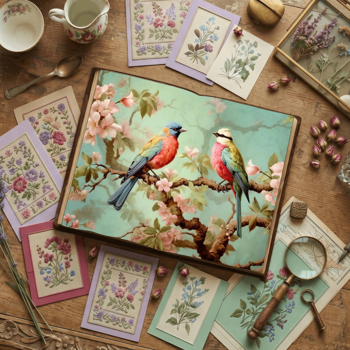 Pastel Birds Digital Papers