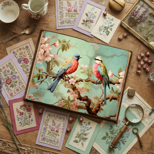 Pastel Birds Digital Papers