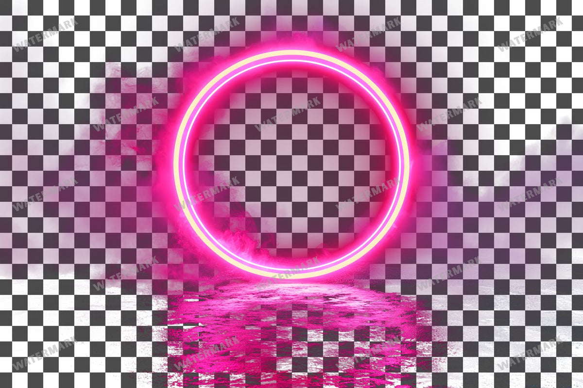 Pink Neon Light Ring Transparent Overlay Pngs