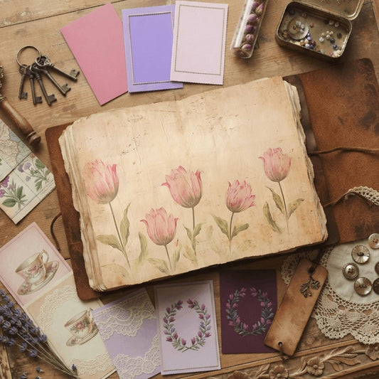 Pink Tulips Digital Papers