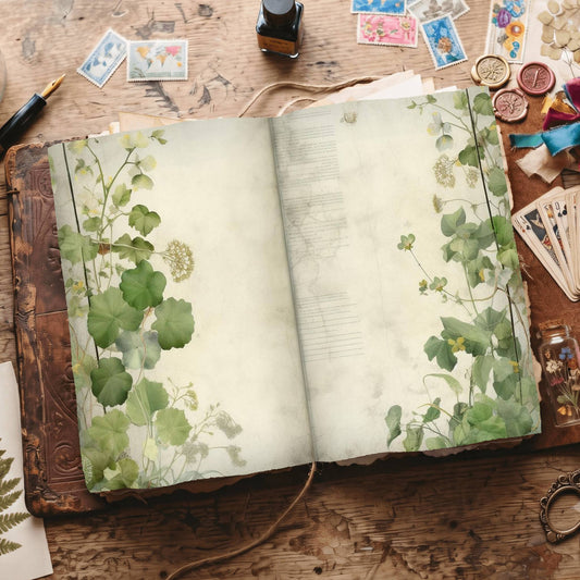 Plain Leafy Green Digital Papers