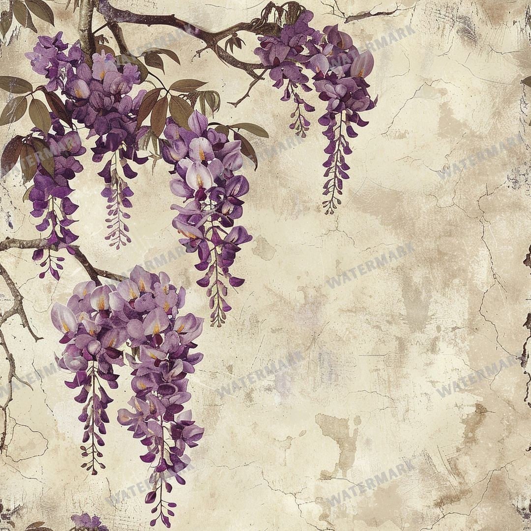 Purple Flowers Seamless Pattern