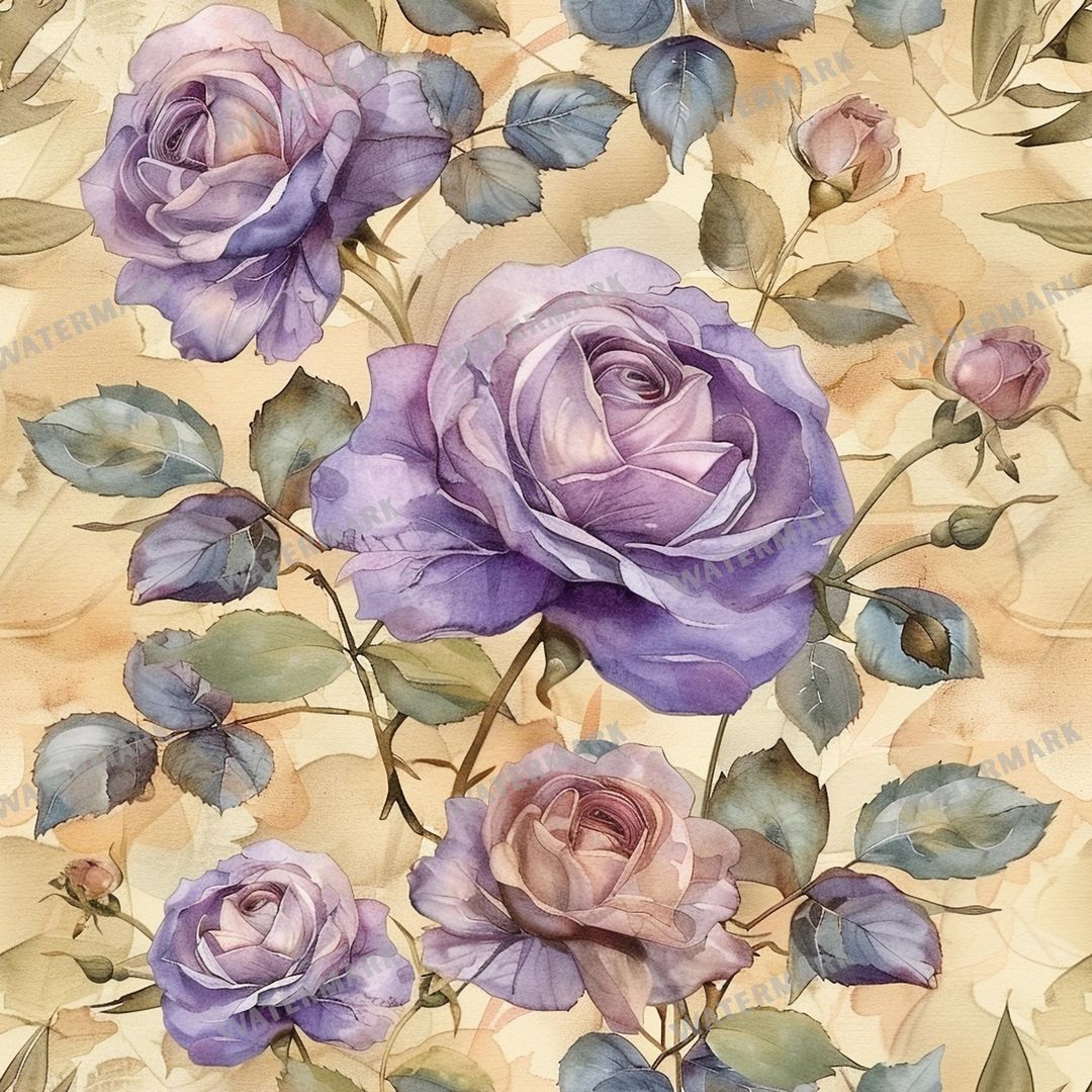 Purple Flowers Seamless Pattern