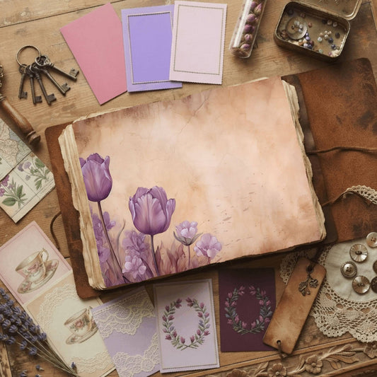 Purple Tulips Digital Papers