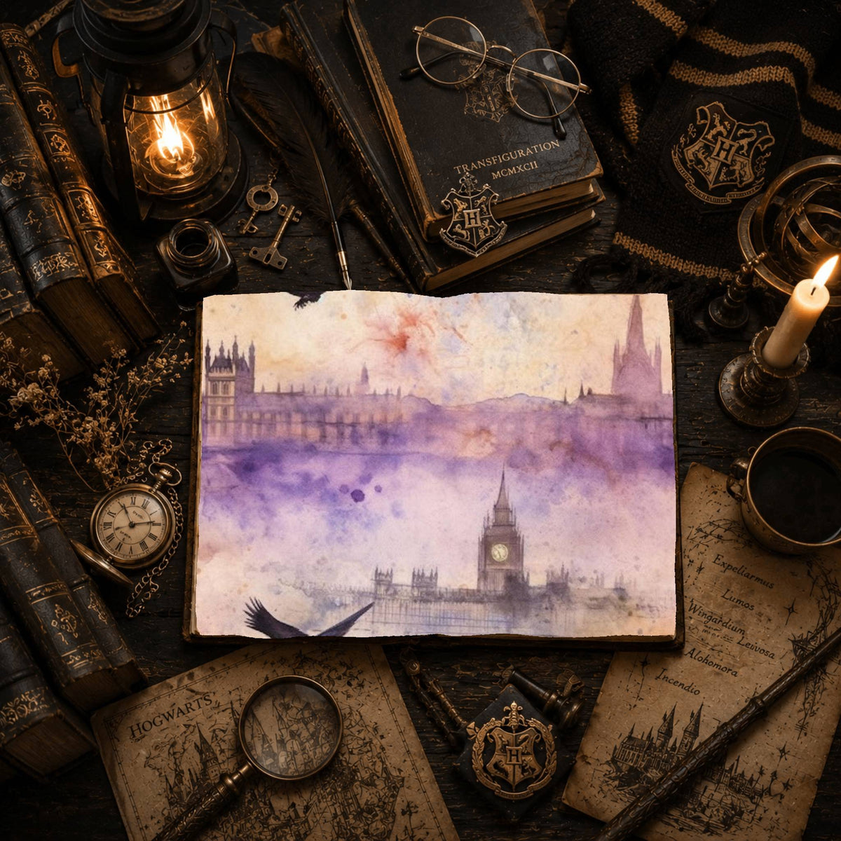 Purple Watercolour Witch Digital Papers