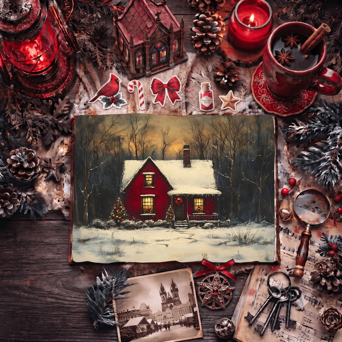 Red Christmas Digital Papers