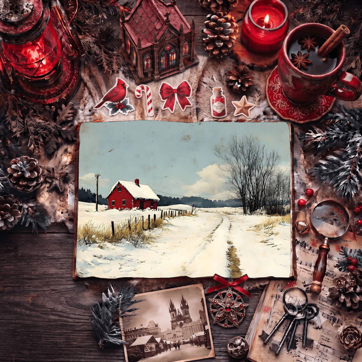 Red Christmas Digital Papers