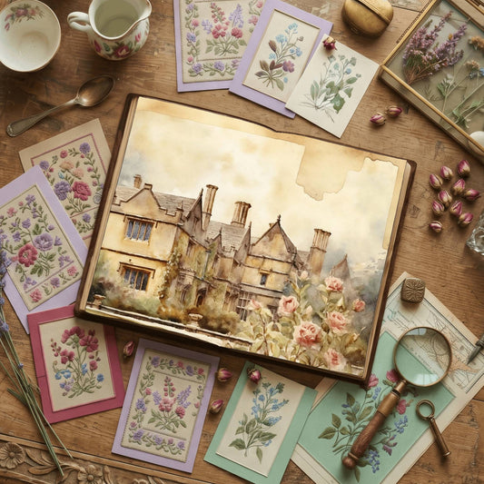 Rose Garden printable junk journal paper, page preview 2