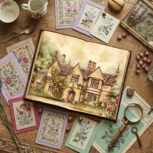 Rose Garden printable junk journal paper, page preview 2