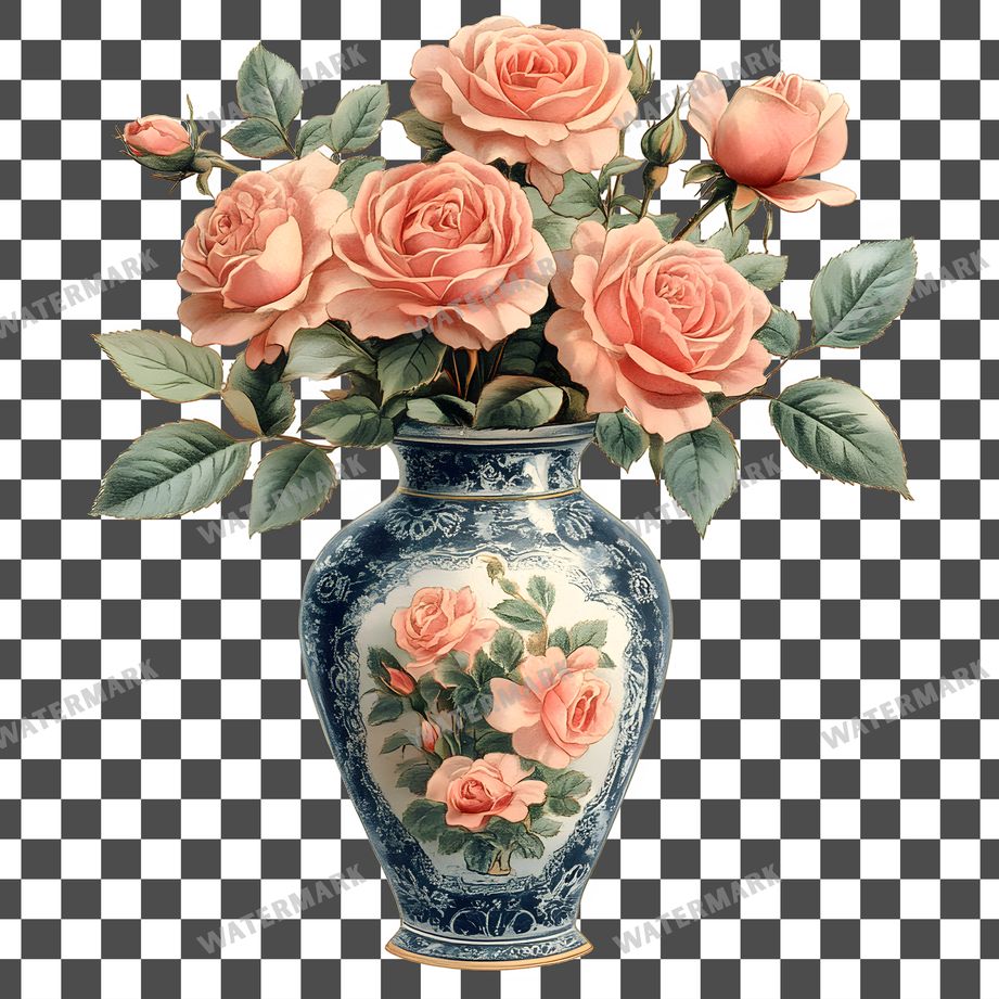 Roses Vintage Style clipart PNG on a transparent background, design 2