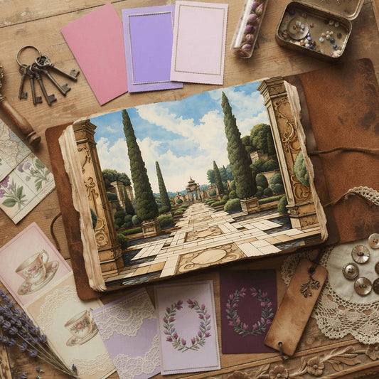 Royal Garden printable junk journal paper, page preview 2