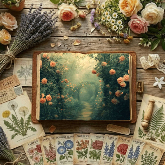 Secret Garden printable junk journal paper, page preview 2
