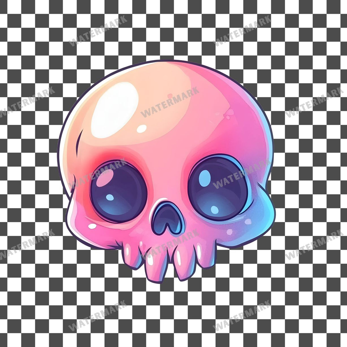 Skull Kawaii Style Clipart Pngs