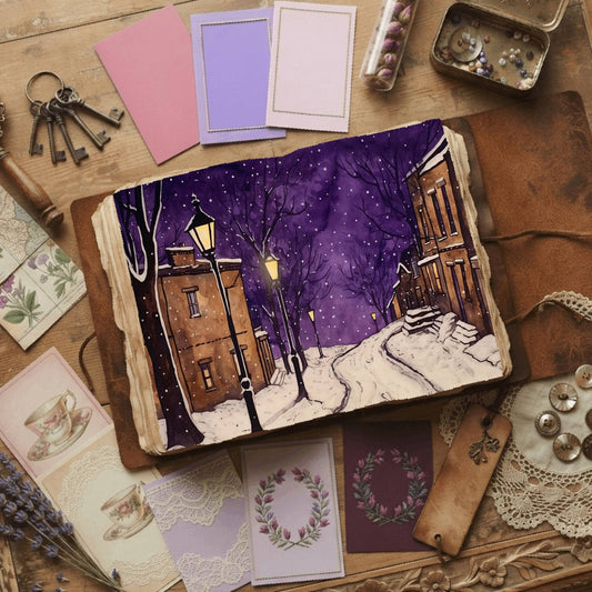 Snowy Streets Digital Papers