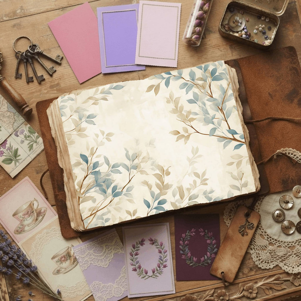 Spring Leaves Digital Papers