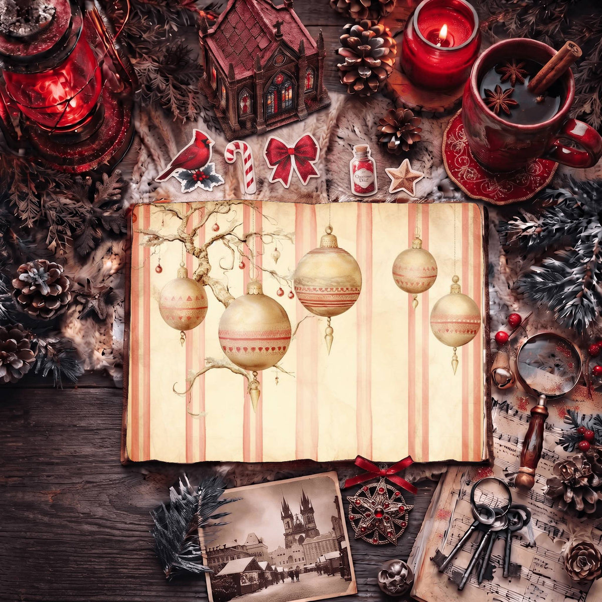 Striped Christmas Digital Papers