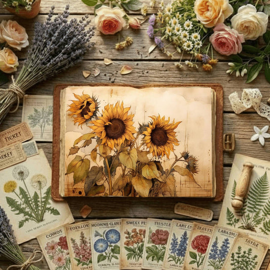 Sunflower Watercolour Digital Papers