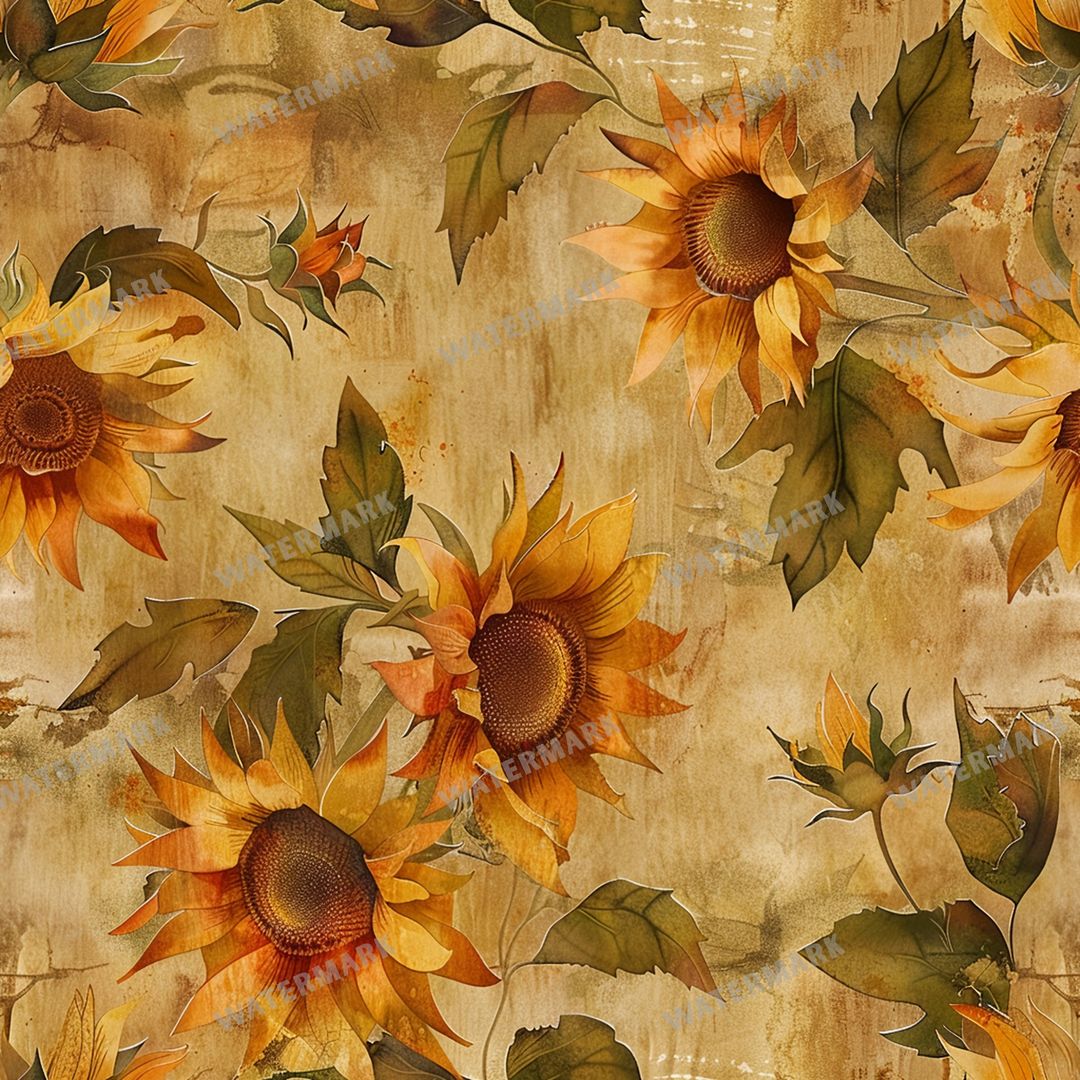 Sunflowers Seamless Pattern