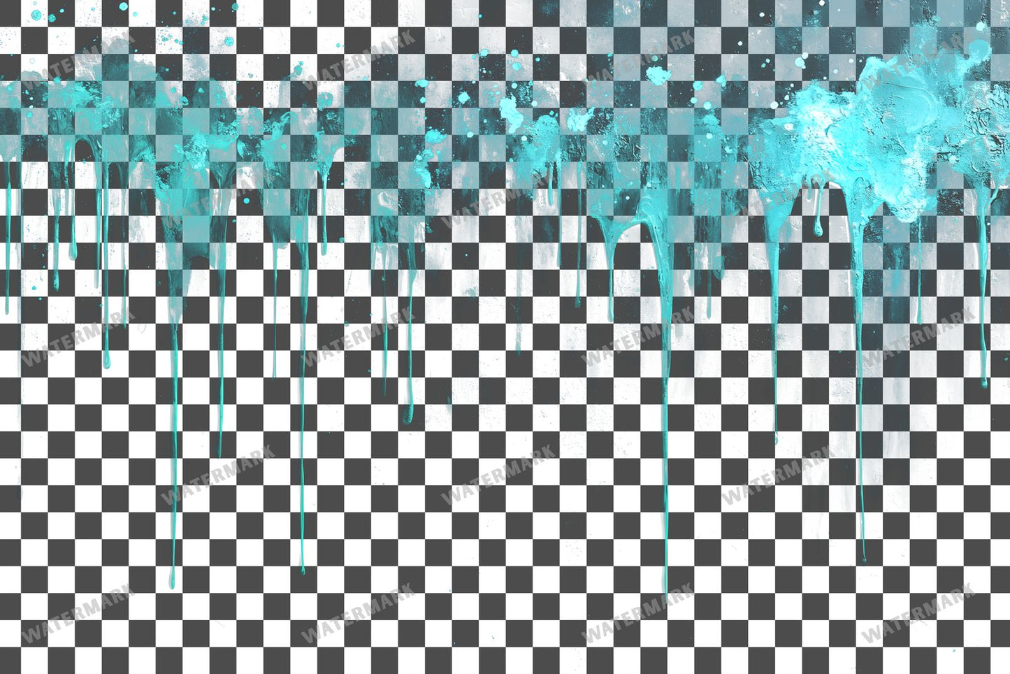 Teal Paint Drips Glowing Paint Transparent Overlay Pngs