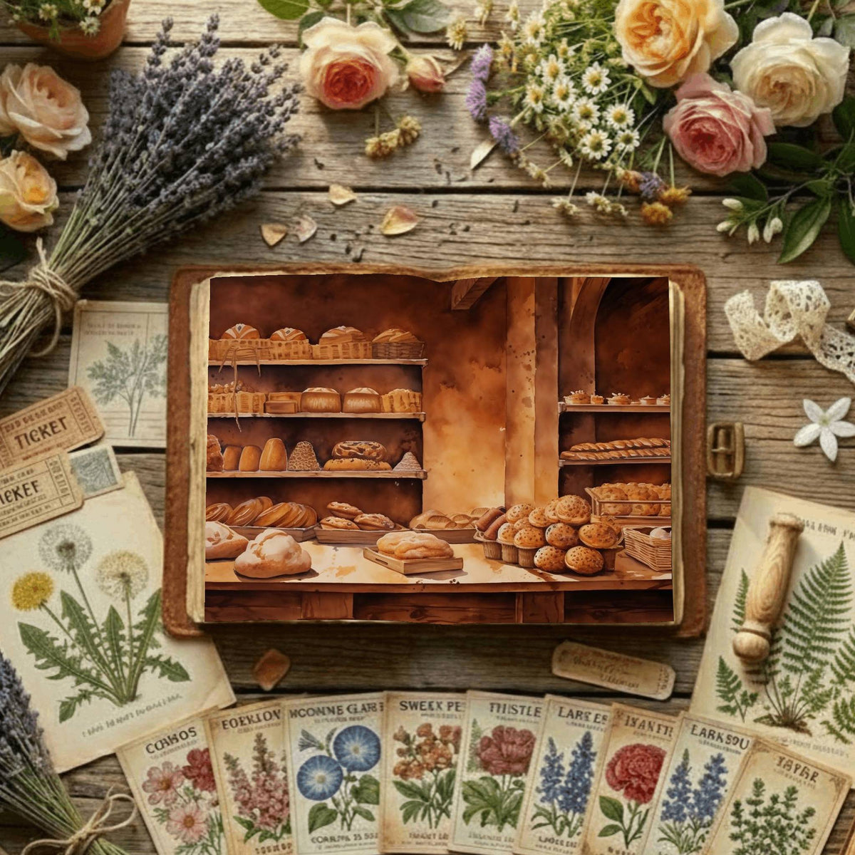 The Bakery printable junk journal paper, page preview 2