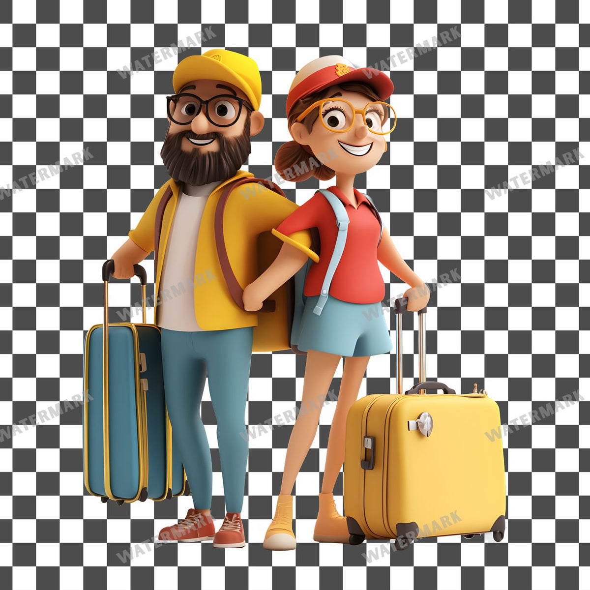 Traveling Characters Clipart Pngs