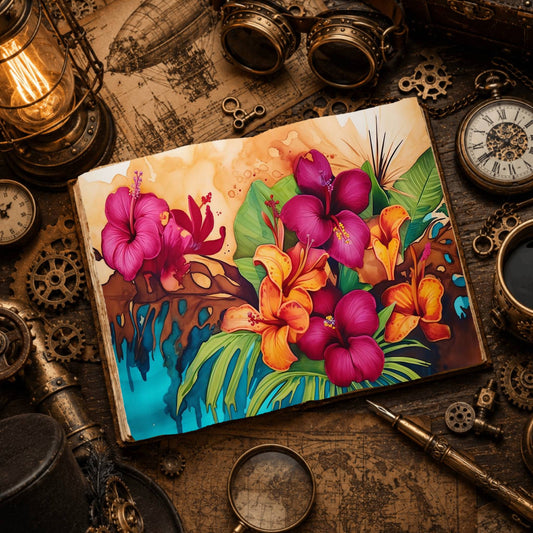 Tropical Flower Digital Papers