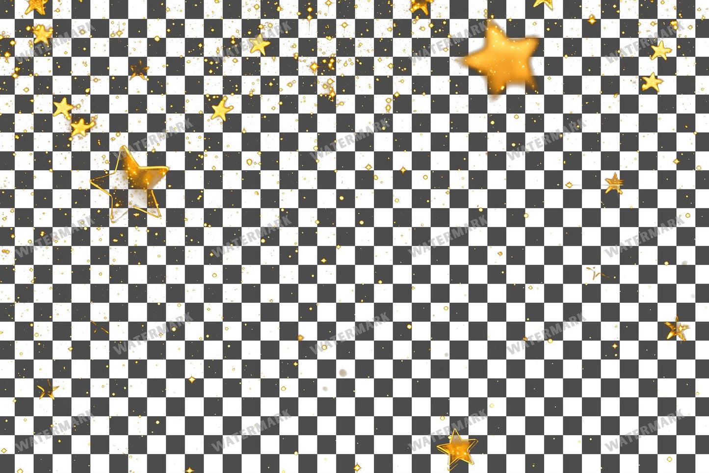 Twinkling Gold Stars Transparent Overlay Pngs