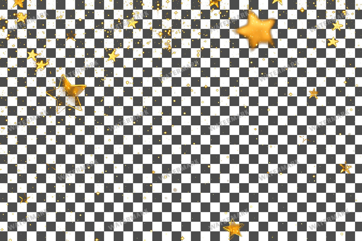 Twinkling Gold Stars Transparent Overlay Pngs