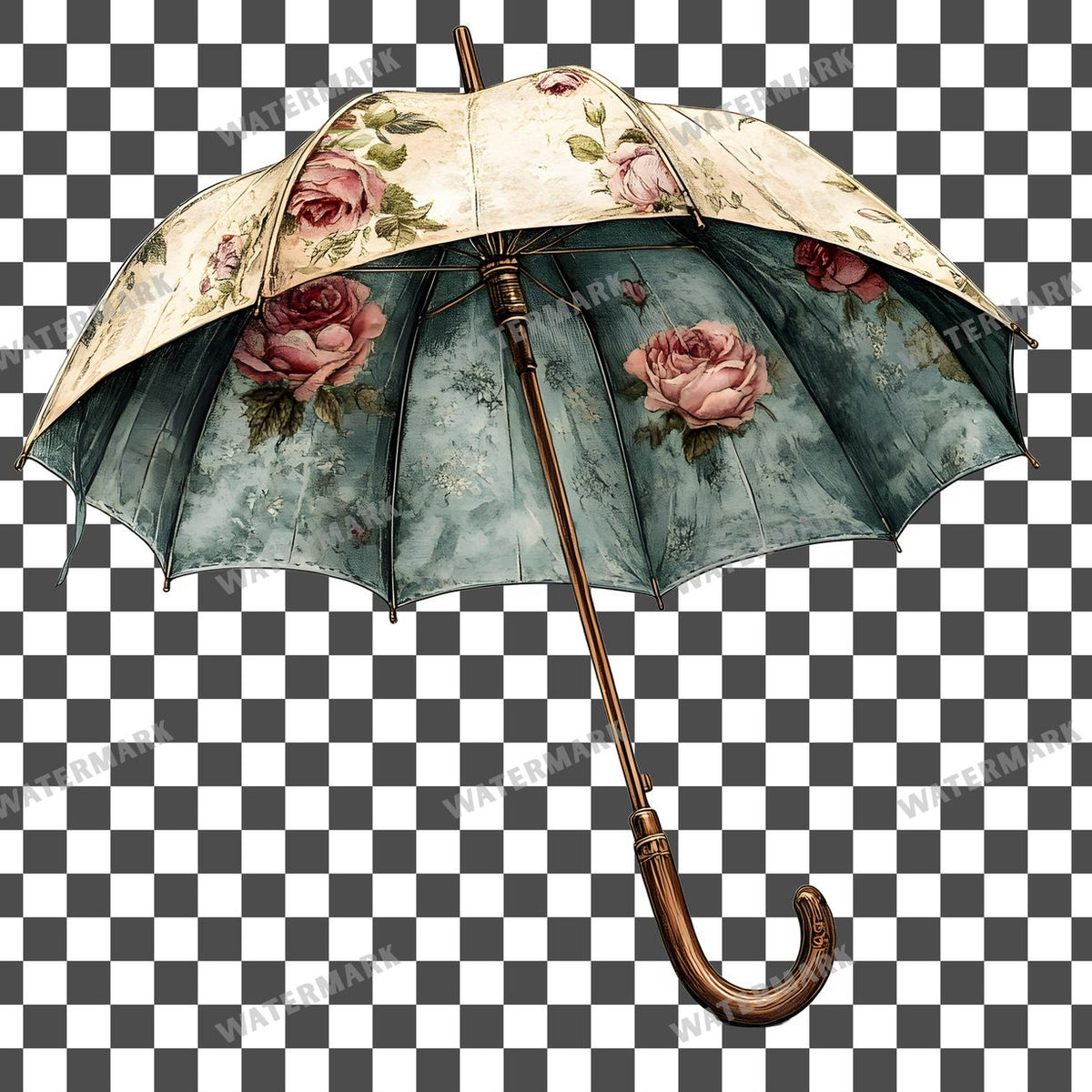 Umbrella Vintage Style Clipart Pngs