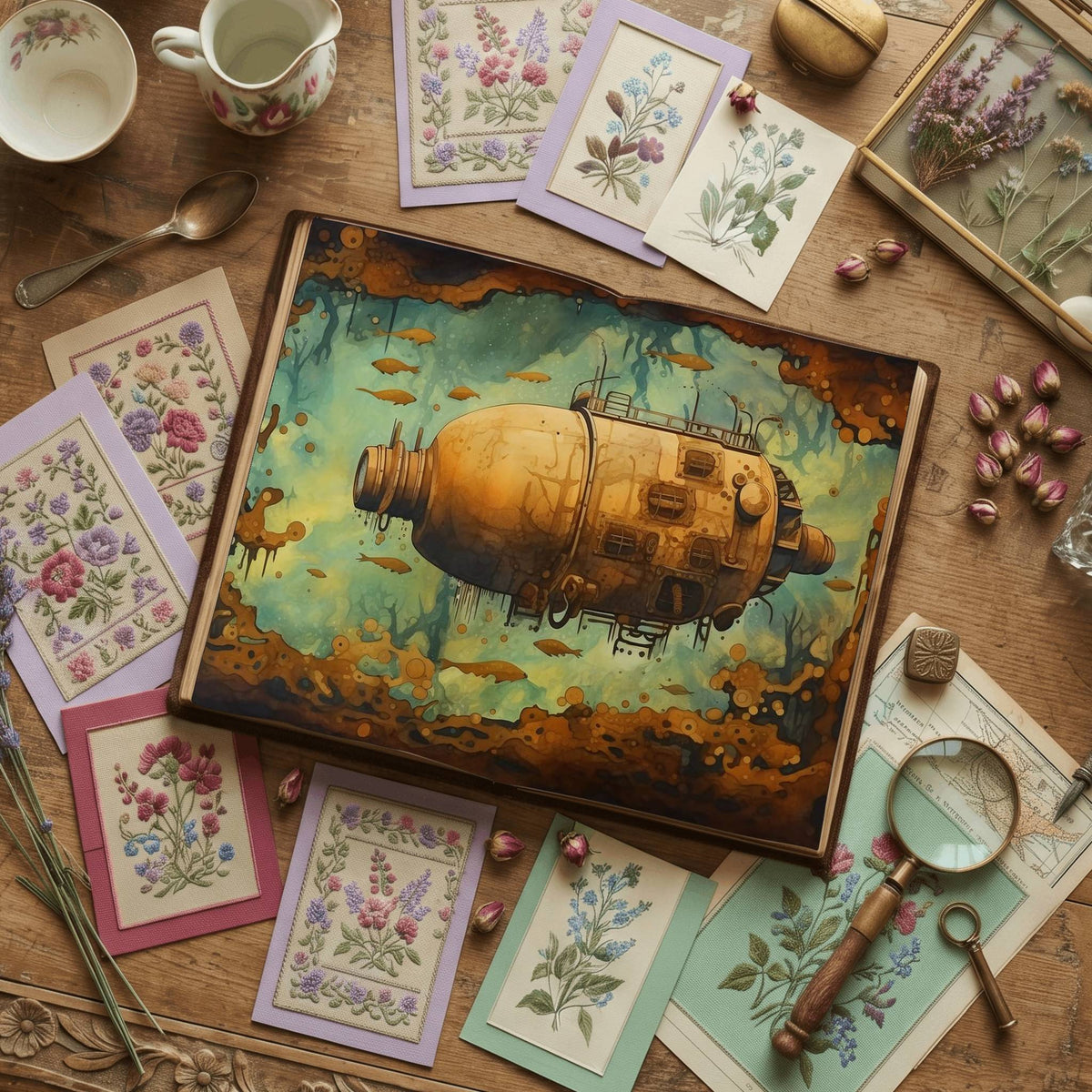 Underwater Steampunk Digital Papers