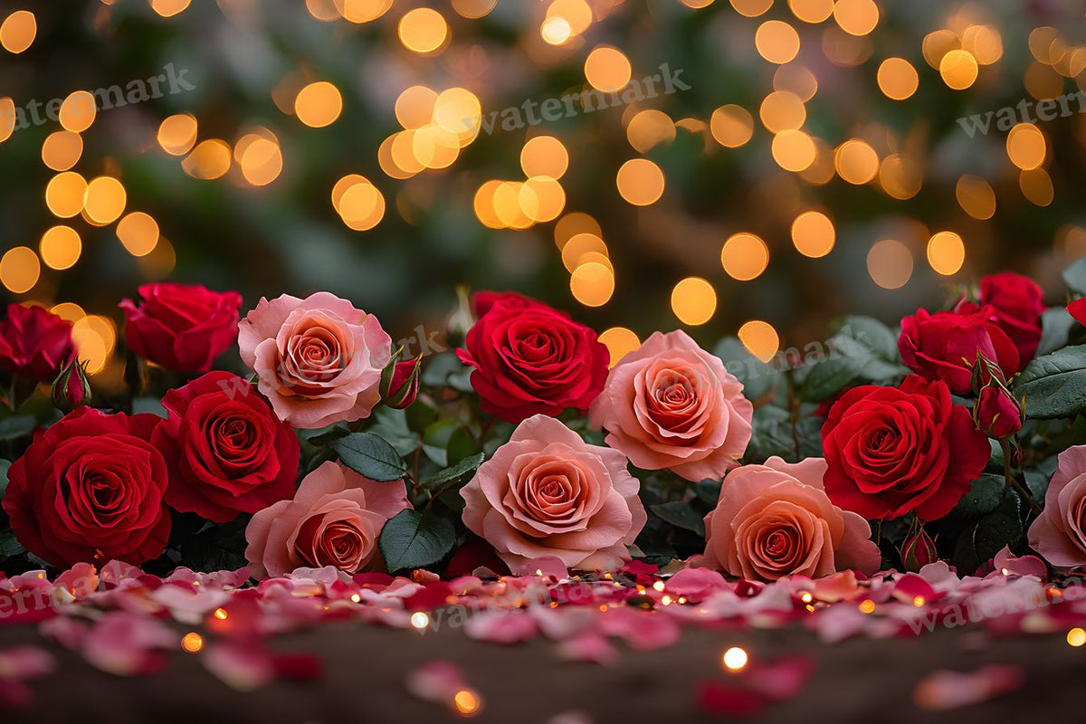 Valentine Rose Garden digital photo backdrop for photo editing, preview 1