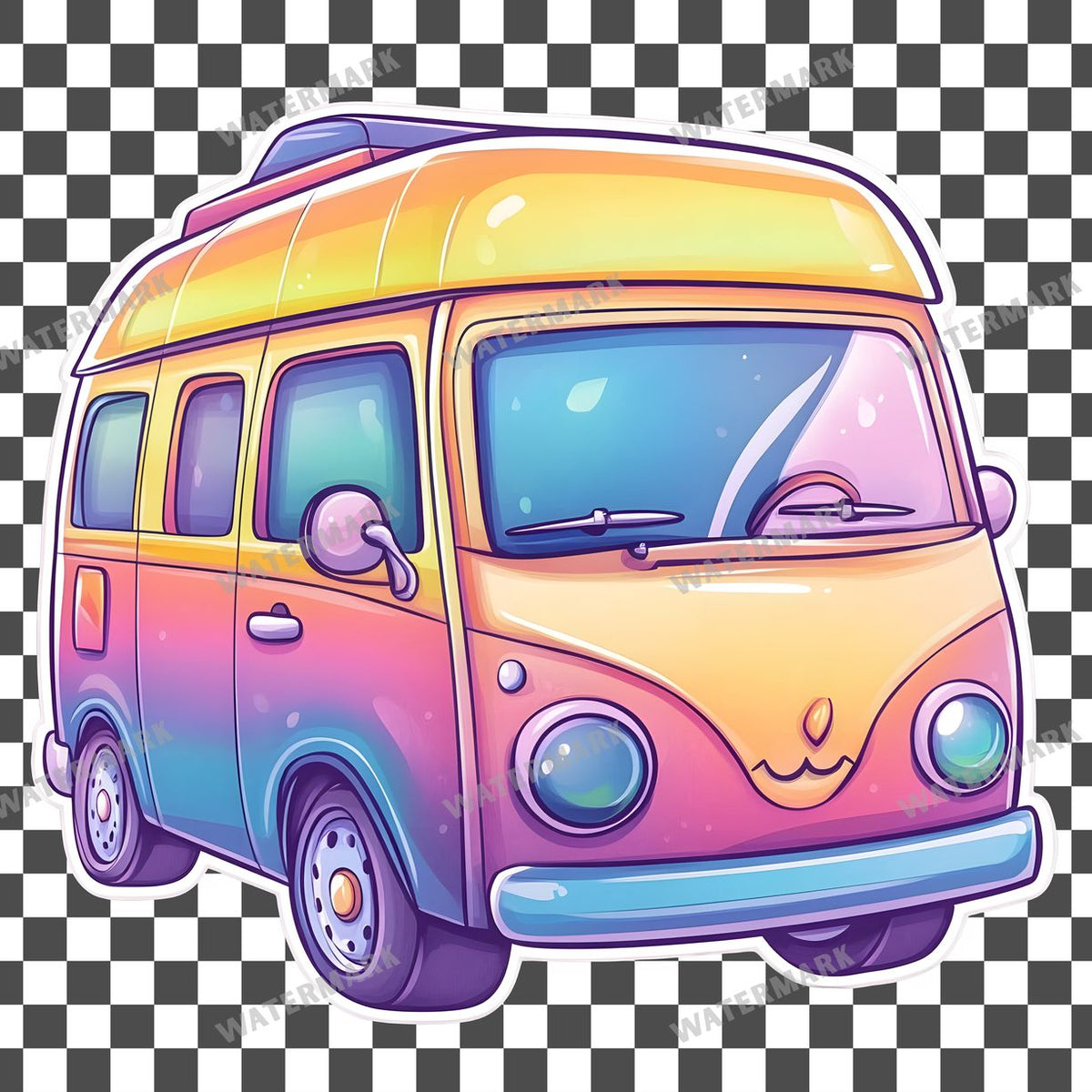 Van Kawaii Style Clipart Pngs