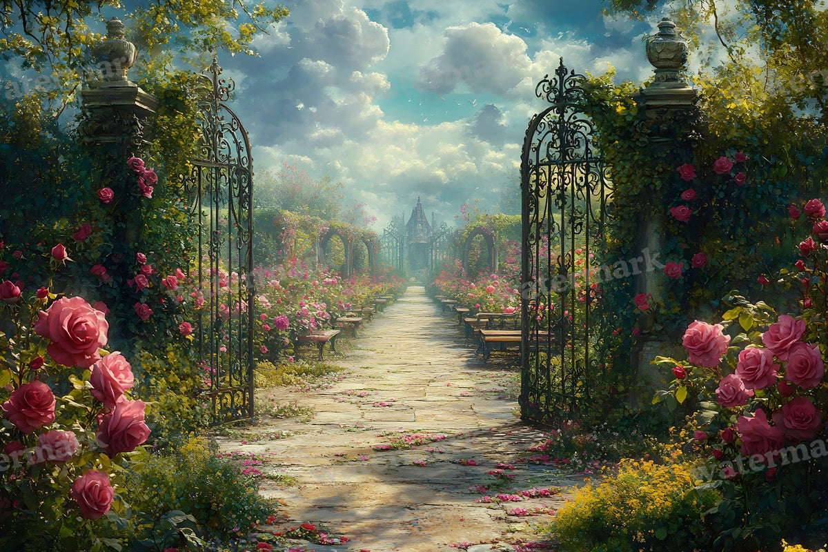 Victorian Rose Garden Enclosure Backdrop Images