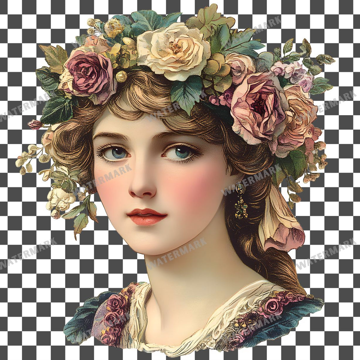 Victorian Woman Vintage Style Clipart Pngs