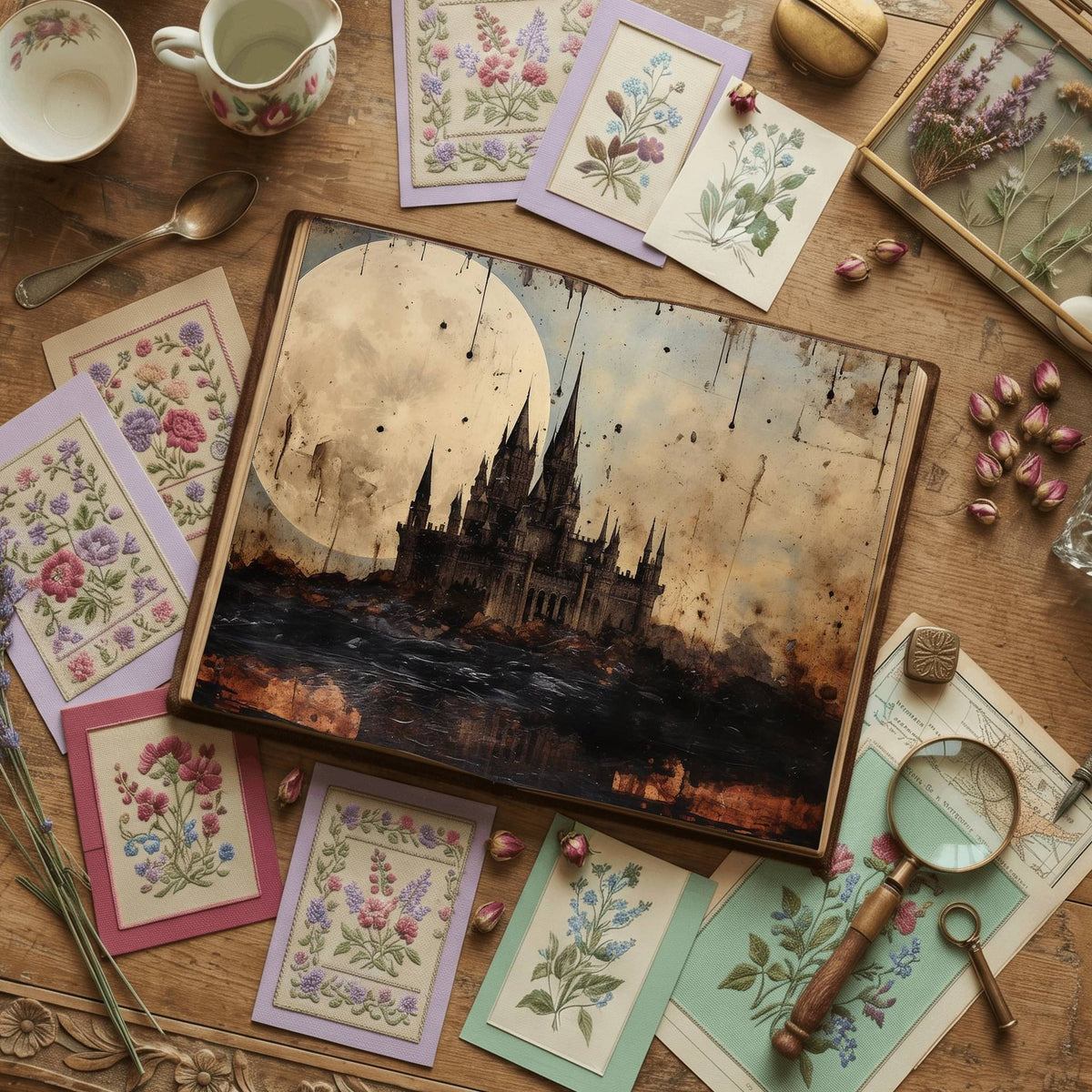 Vintage Castle Digital Papers