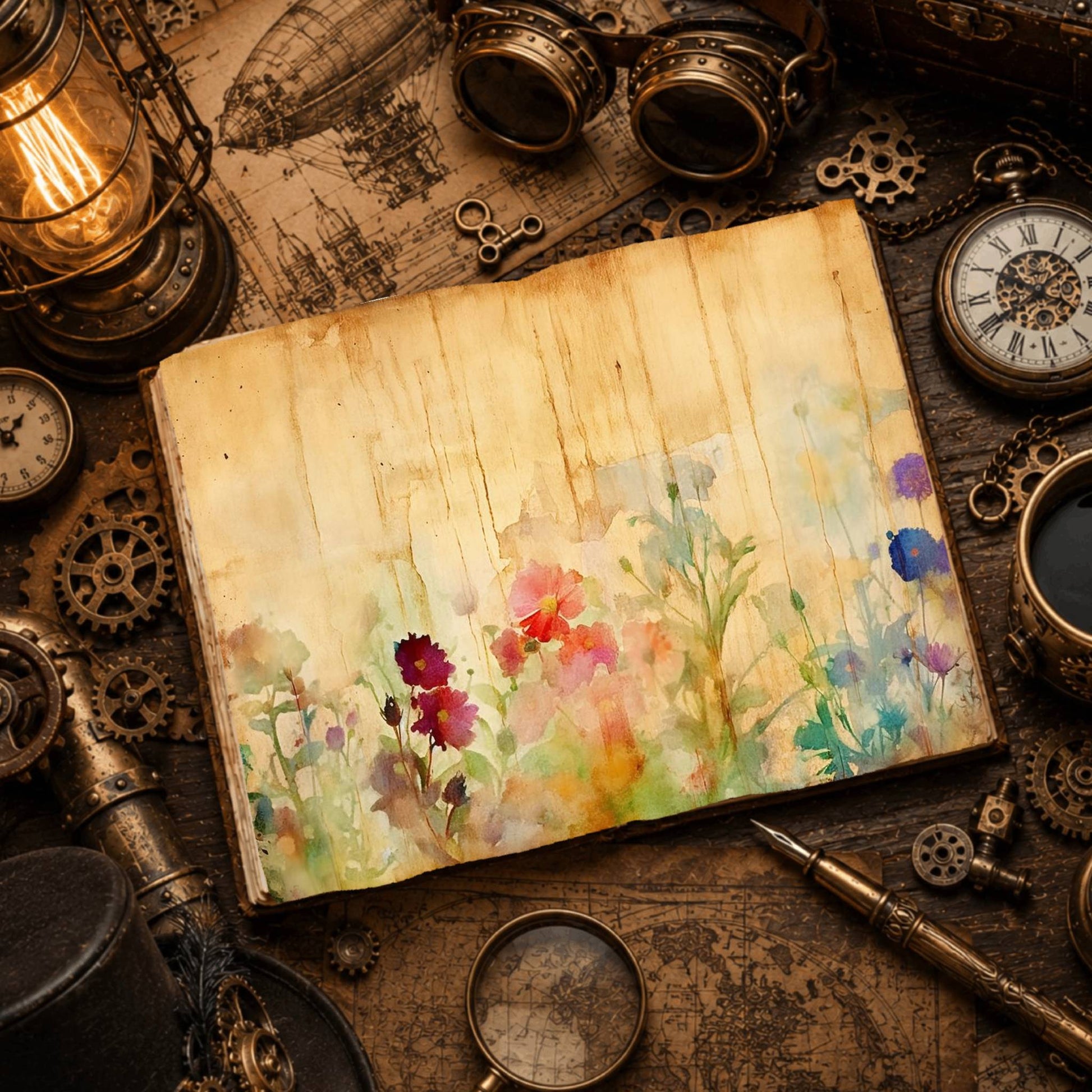 Vintage Wildflower Digital Papers