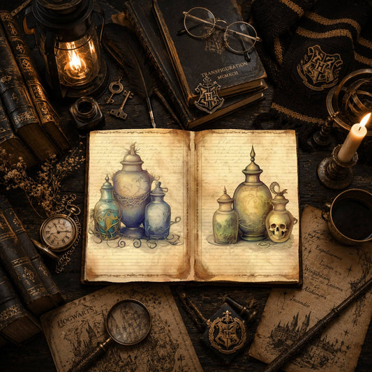 Vintage Witch printable junk journal paper, page preview 2