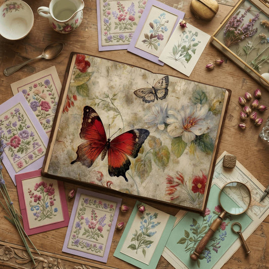 Vintagebutterfly Digital Papers