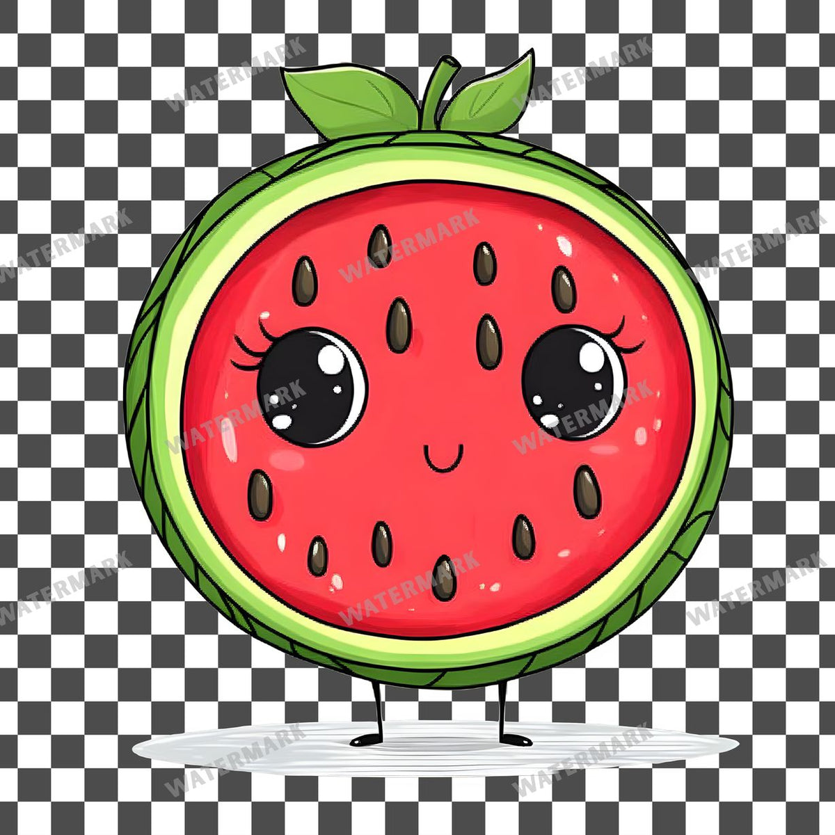 Watermelon Kawaii Style Clipart Pngs