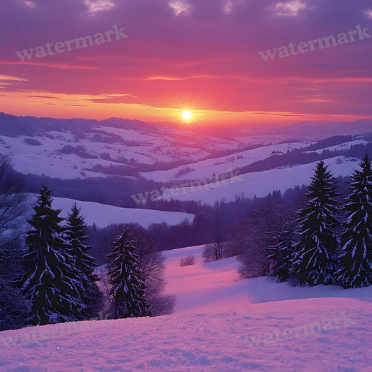 Winter Sunset Backdrop Images