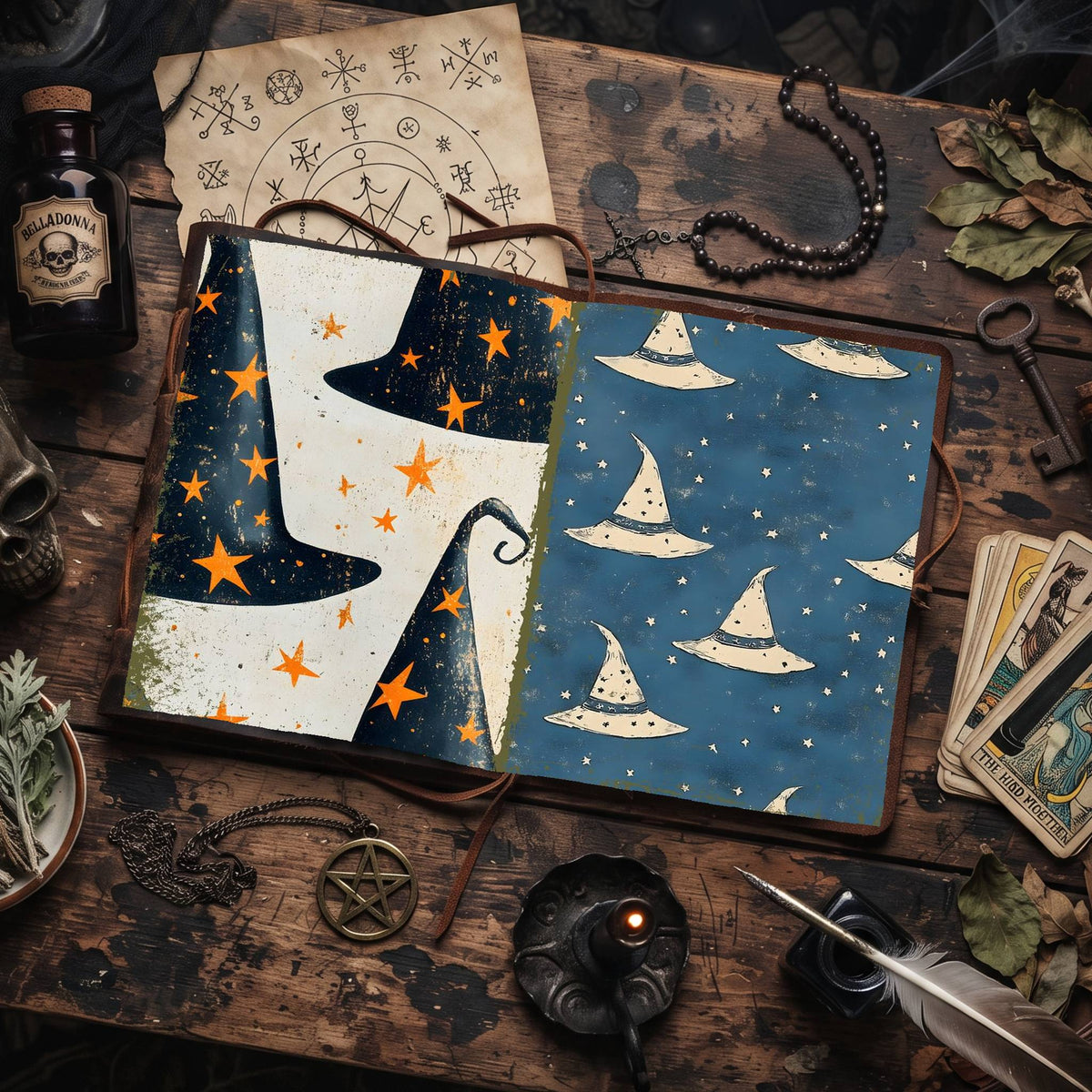 Witch printable junk journal paper, page preview 2