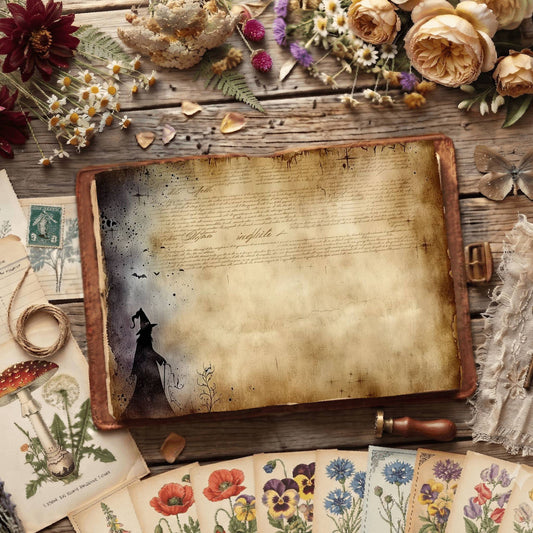 Witch printable junk journal paper, page preview 2
