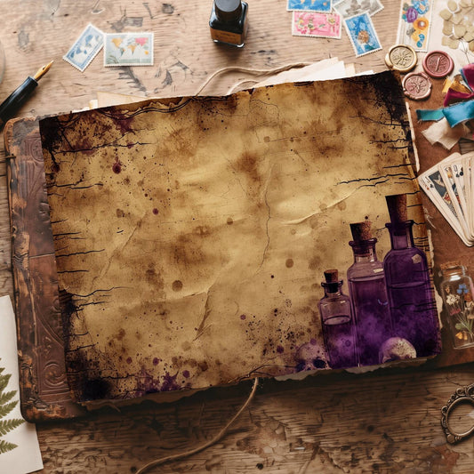 Witch printable junk journal paper, page preview 2
