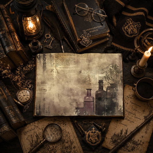 Witch printable junk journal paper, page preview 2