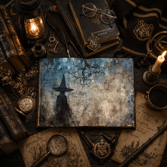 Witch printable junk journal paper, page preview 2
